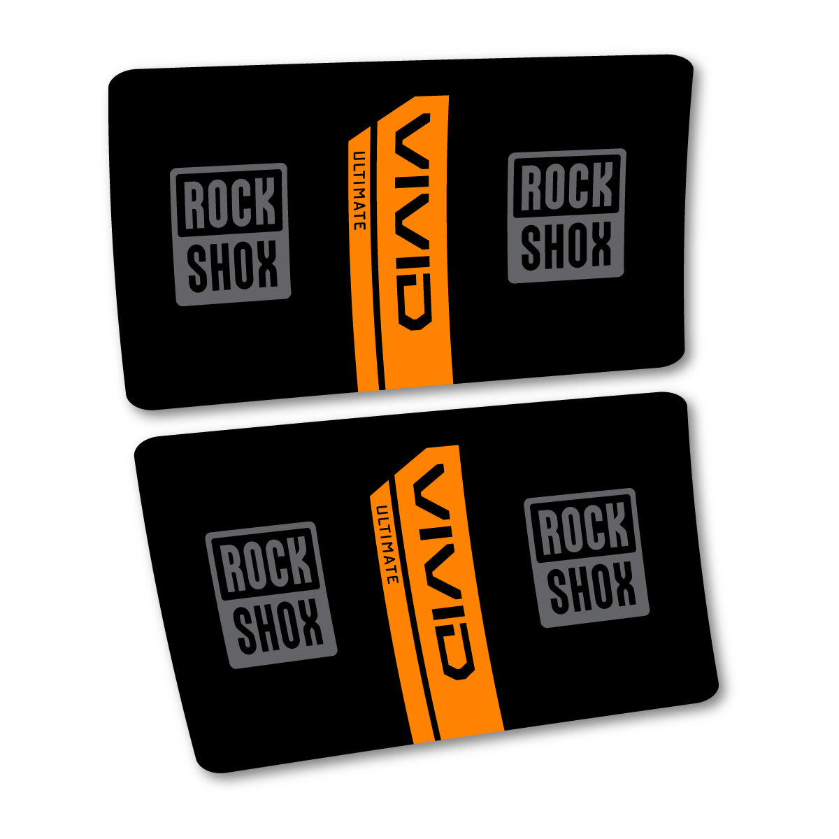 Stickers for RockShox Vivid Coil Ultimate Flight Attendant 2027, Rear Shock vinyl decals - Light Neon Orange