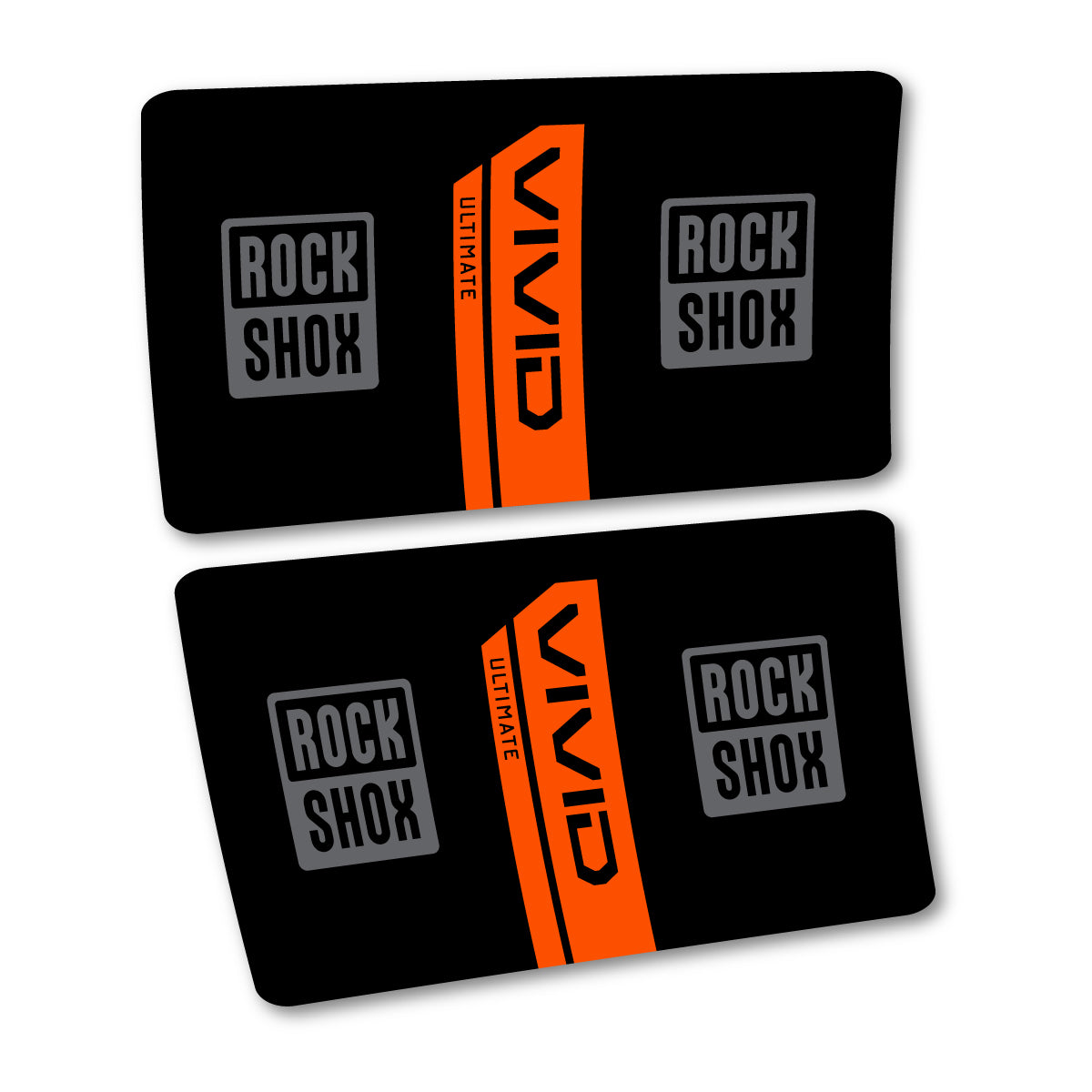 Stickers for RockShox Vivid Coil Ultimate Flight Attendant 2027, Rear Shock vinyl decals - Orange