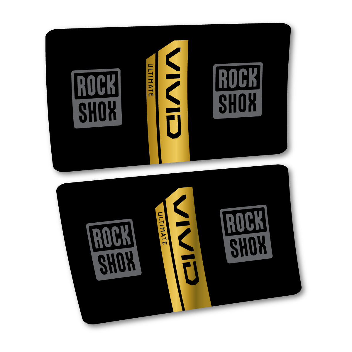 Stickers for RockShox Vivid Coil Ultimate Flight Attendant 2027, Rear Shock vinyl decals - Gold