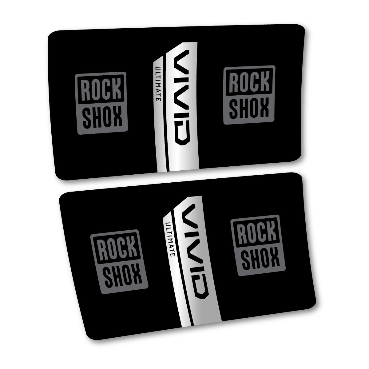 Stickers for RockShox Vivid Coil Ultimate Flight Attendant 2027, Rear Shock vinyl decals - Light Silver