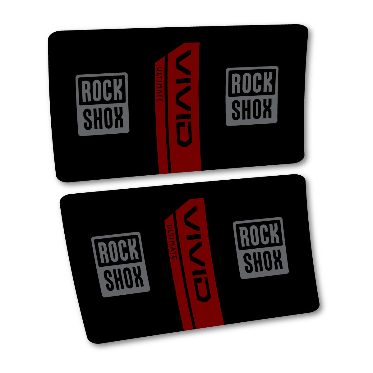 Stickers for RockShox Vivid Coil Ultimate Flight Attendant 2027, Rear Shock vinyl decals - Very Dark Red