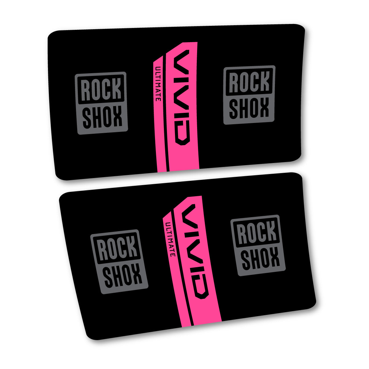 Stickers for RockShox Vivid Coil Ultimate Flight Attendant 2027, Rear Shock vinyl decals - Bubblegum Pink