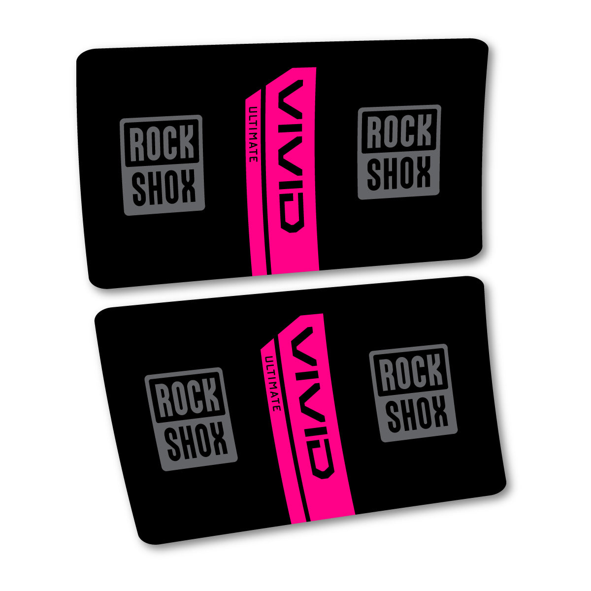 Stickers for RockShox Vivid Coil Ultimate Flight Attendant 2027, Rear Shock vinyl decals - Neon Pink