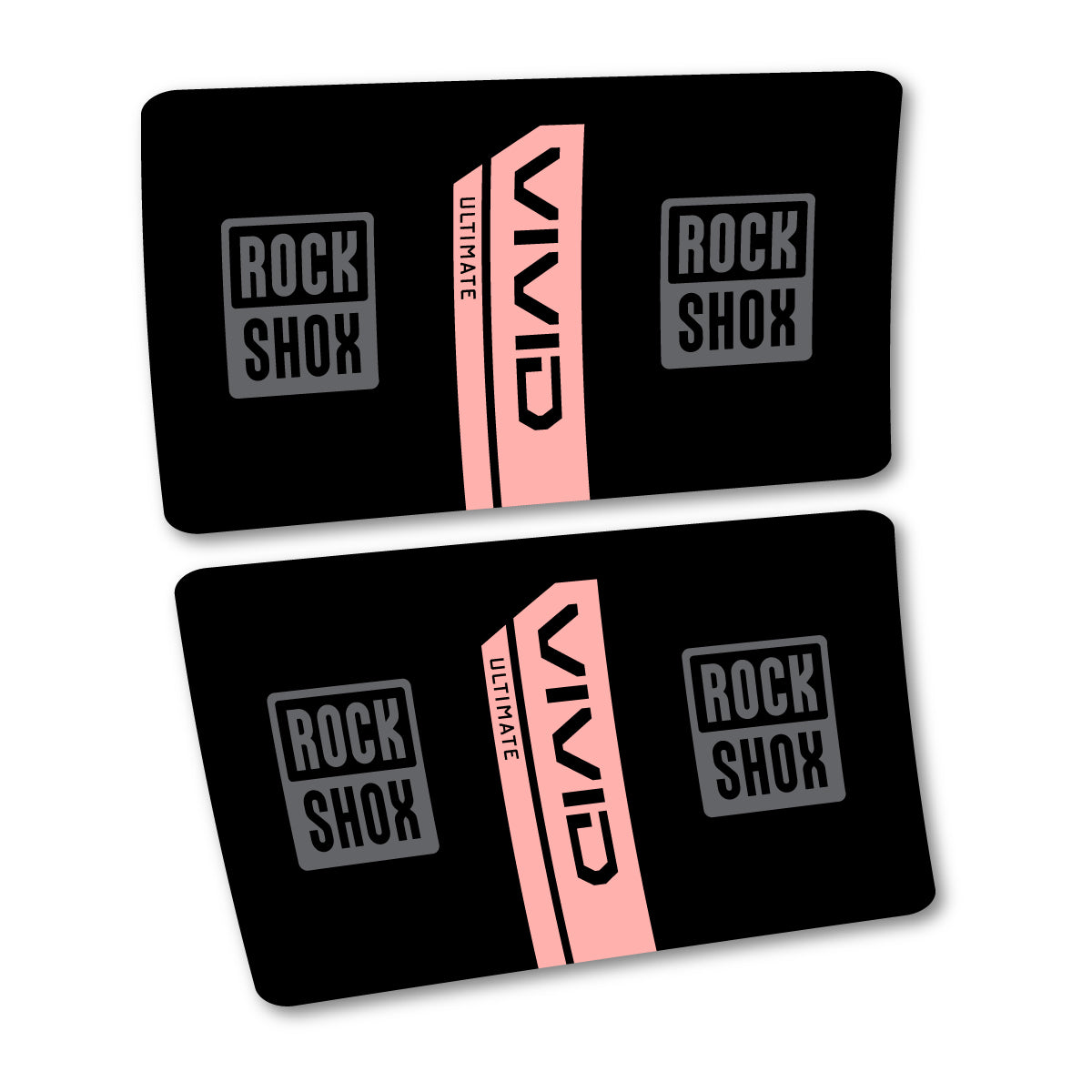 Stickers for RockShox Vivid Coil Ultimate Flight Attendant 2027, Rear Shock vinyl decals - Salmon Pink