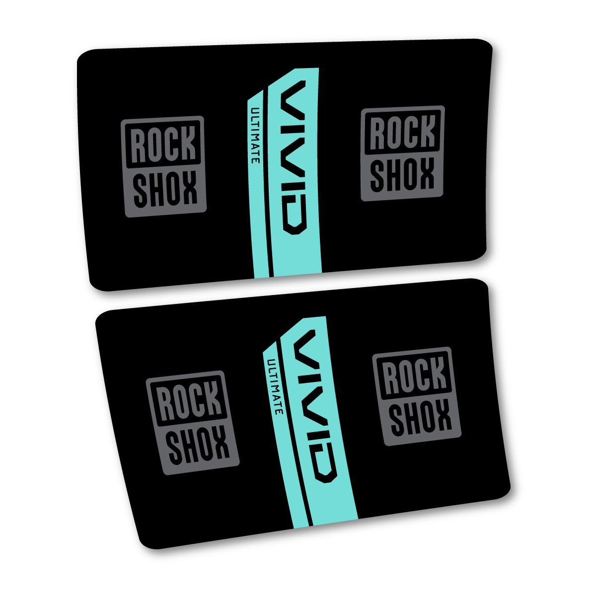 Stickers for RockShox Vivid Coil Ultimate Flight Attendant 2027, Rear Shock vinyl decals - Blue Green