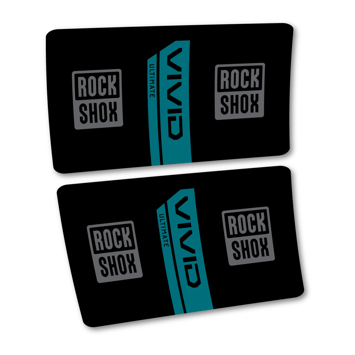 Stickers for RockShox Vivid Coil Ultimate Flight Attendant 2027, Rear Shock vinyl decals - Dark Turquoise