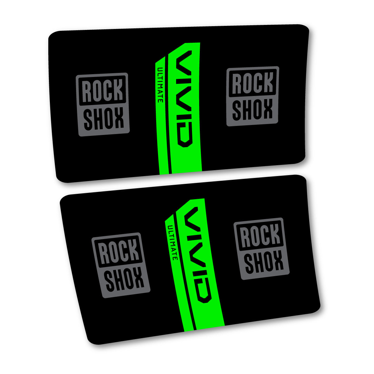 Stickers for RockShox Vivid Coil Ultimate Flight Attendant 2027, Rear Shock vinyl decals - Neon Green
