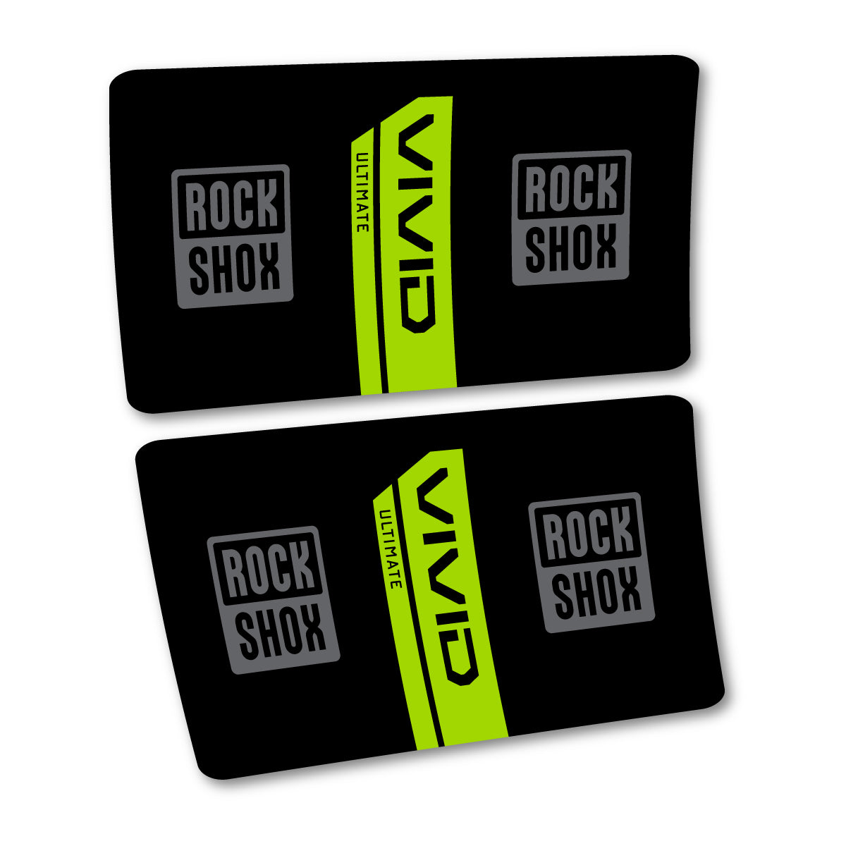 Stickers for RockShox Vivid Coil Ultimate Flight Attendant 2027, Rear Shock vinyl decals - Lime Green
