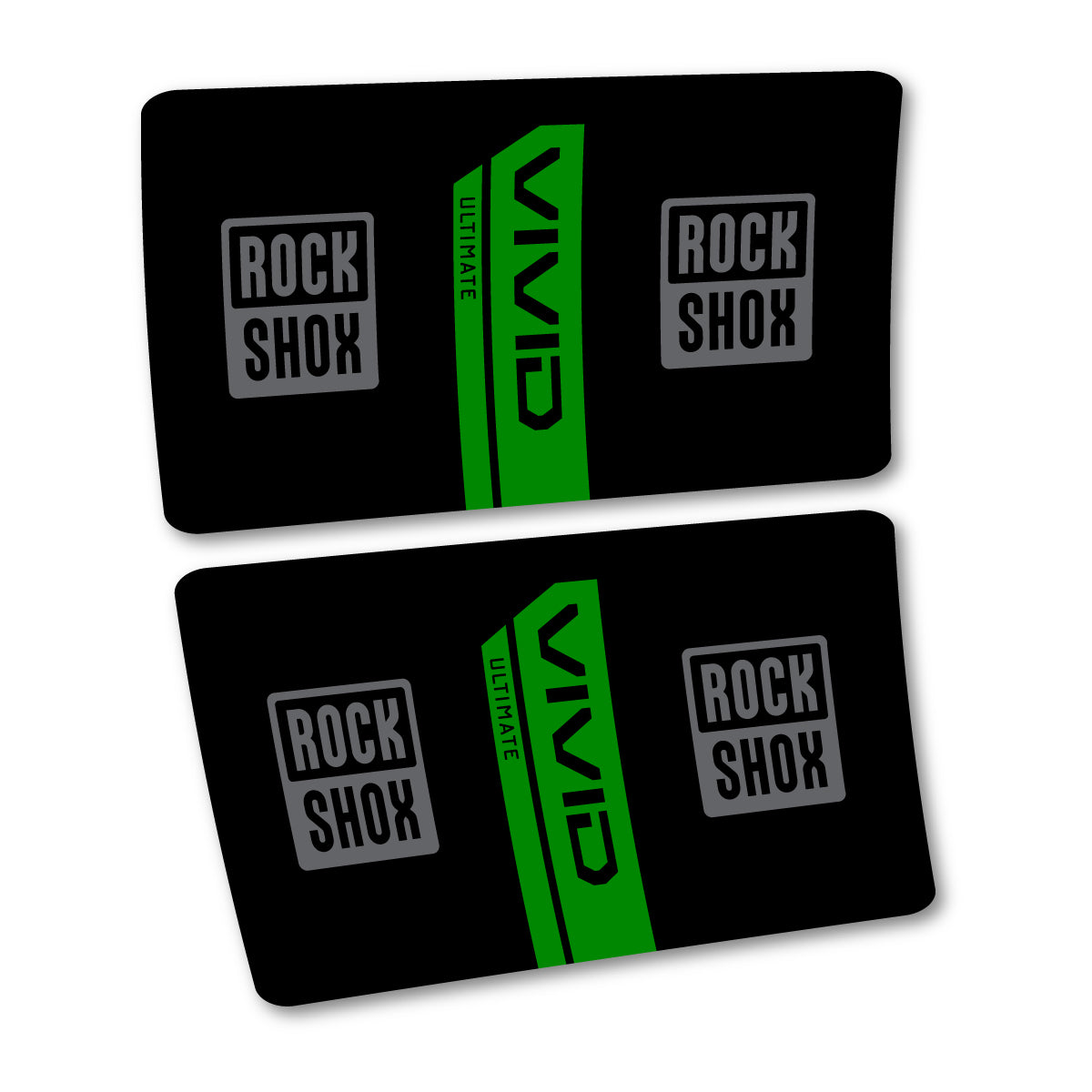 Stickers for RockShox Vivid Coil Ultimate Flight Attendant 2027, Rear Shock vinyl decals - Medium Green