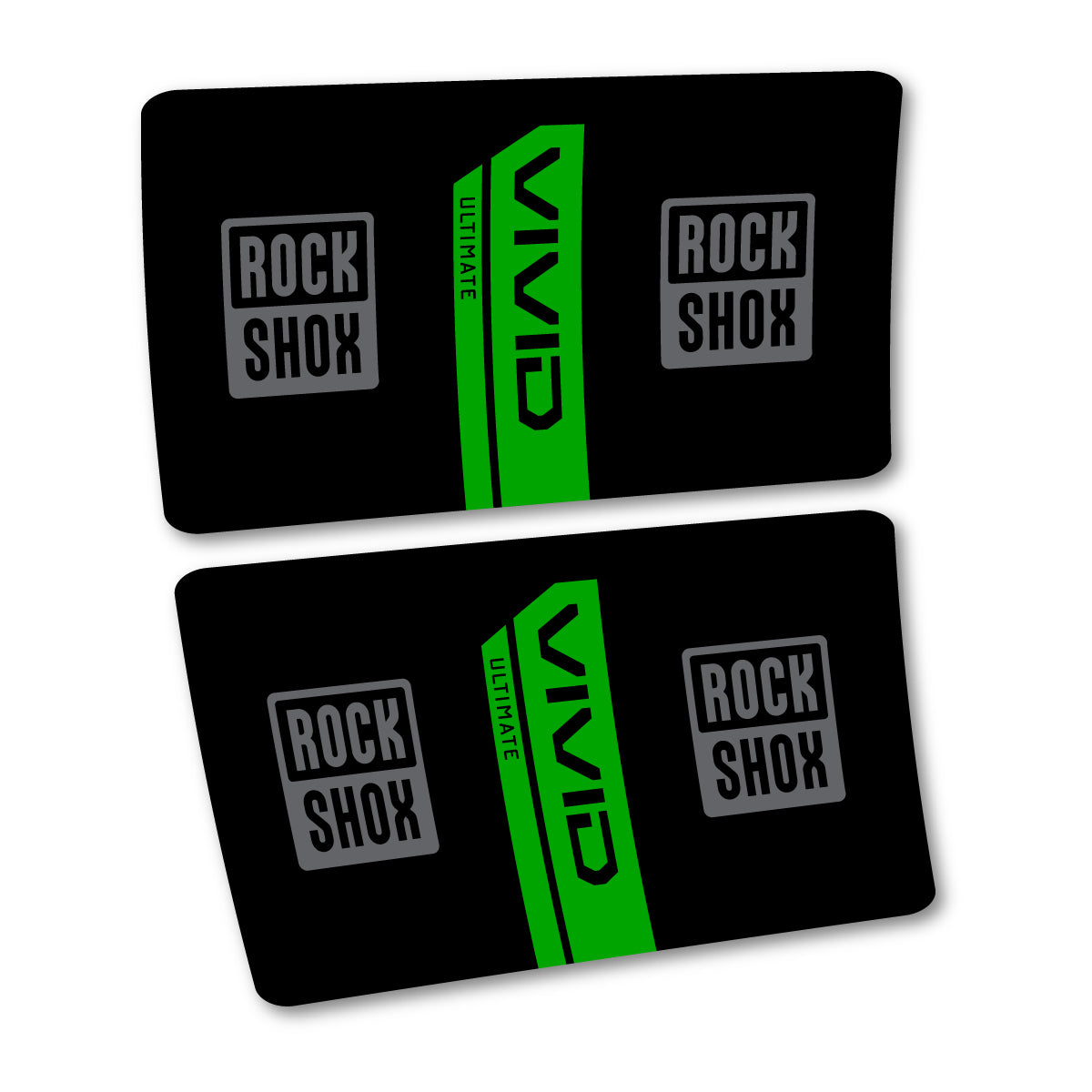 Stickers for RockShox Vivid Coil Ultimate Flight Attendant 2027, Rear Shock vinyl decals - Green