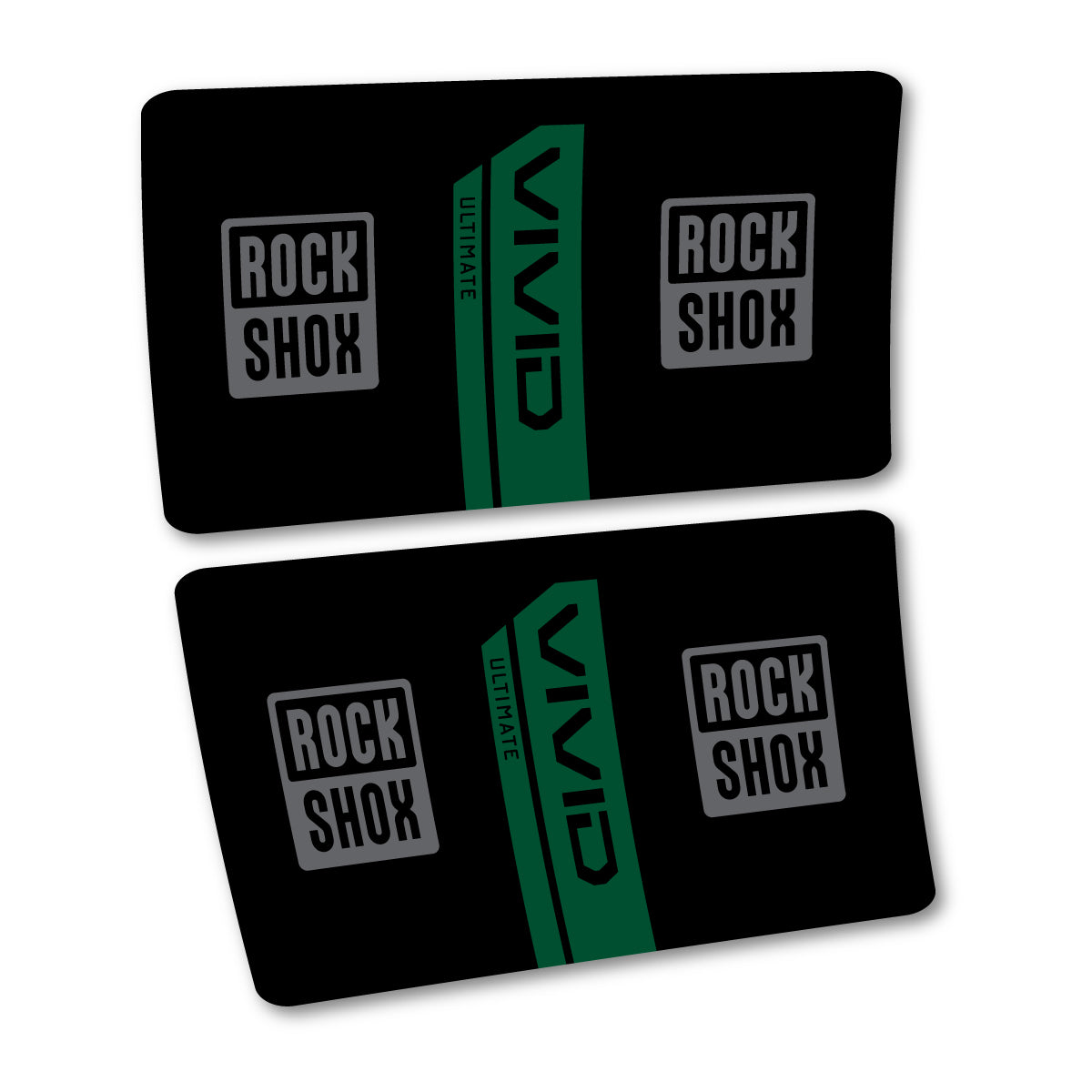 Stickers for RockShox Vivid Coil Ultimate Flight Attendant 2027, Rear Shock vinyl decals - Dark Green