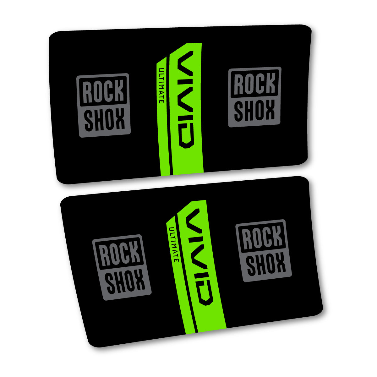 Stickers for RockShox Vivid Coil Ultimate Flight Attendant 2027, Rear Shock vinyl decals - Apple Green
