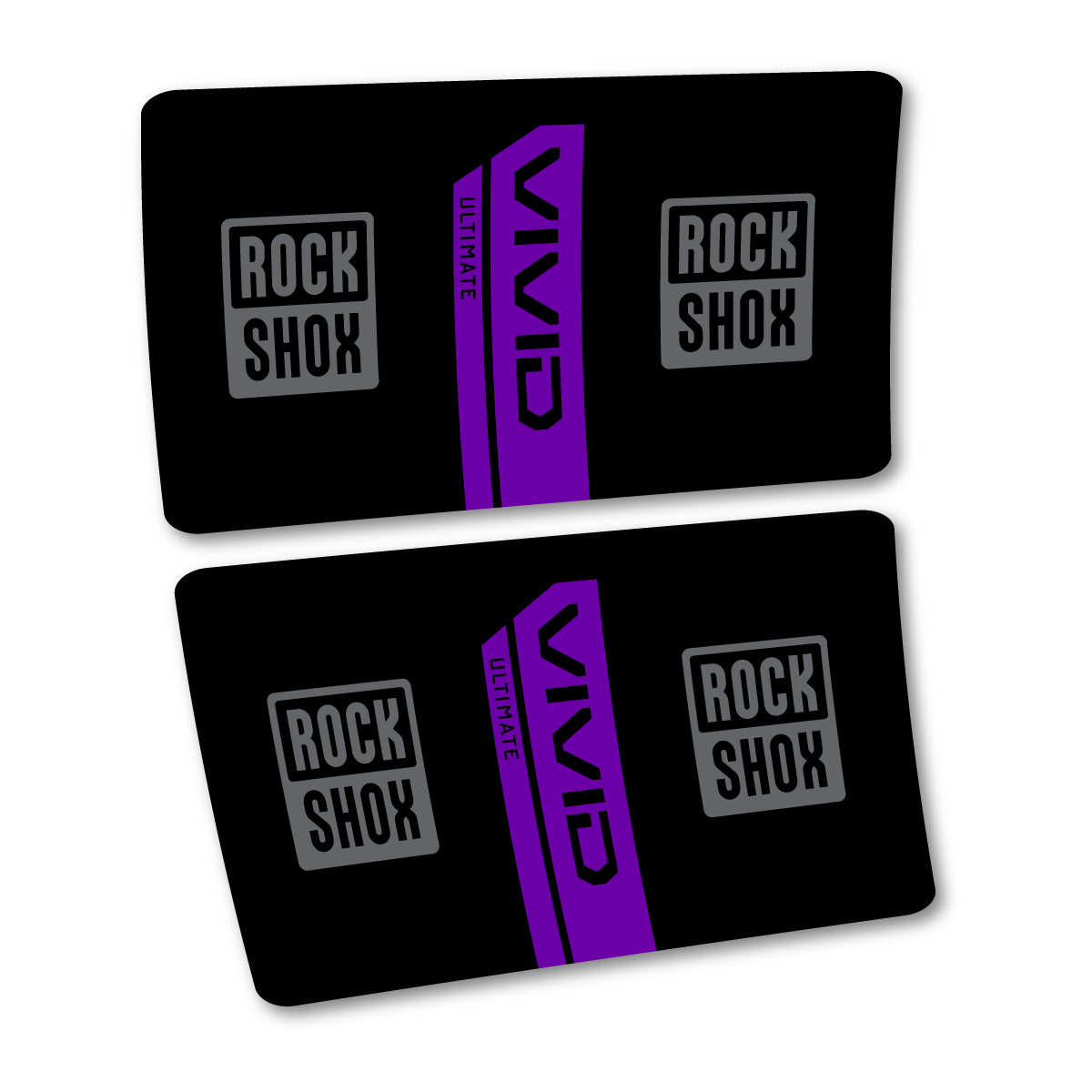 Stickers for RockShox Vivid Coil Ultimate Flight Attendant 2027, Rear Shock vinyl decals - Violet