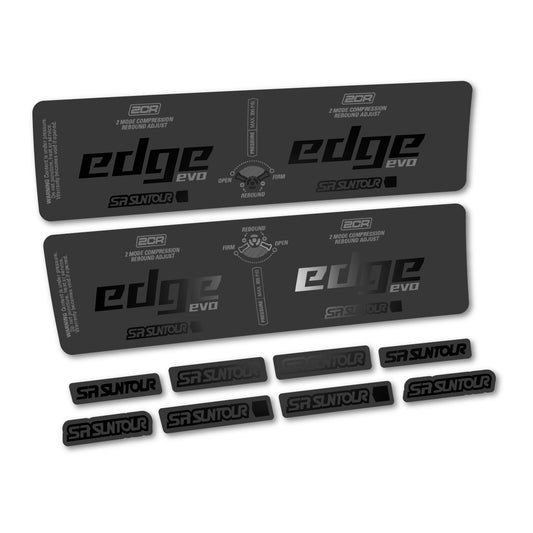 Black decal for SR Suntour Edge Evo LV 2CR 2025 rear shock – bike sticker vinyl