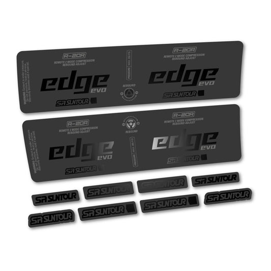 Black decal for SR Suntour Edge Evo LV R 2CR 2 2025 rear shock – bike sticker vinyl