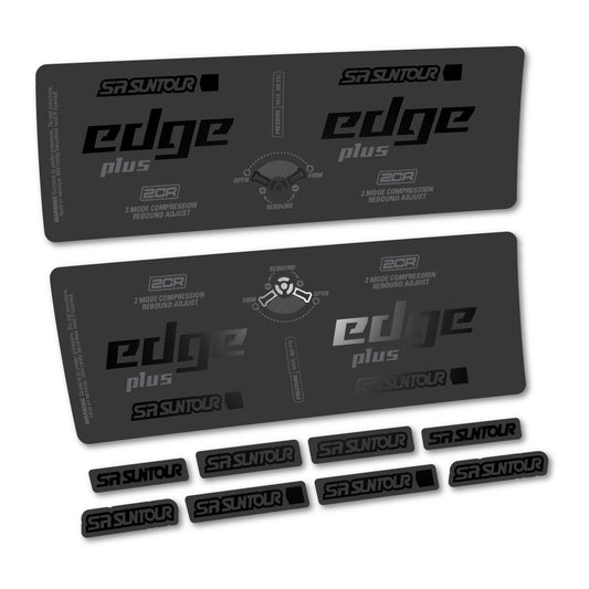 Black decal for SR Suntour Edge Plus 2CR 2021-2025 rear shock – bike sticker vinyl