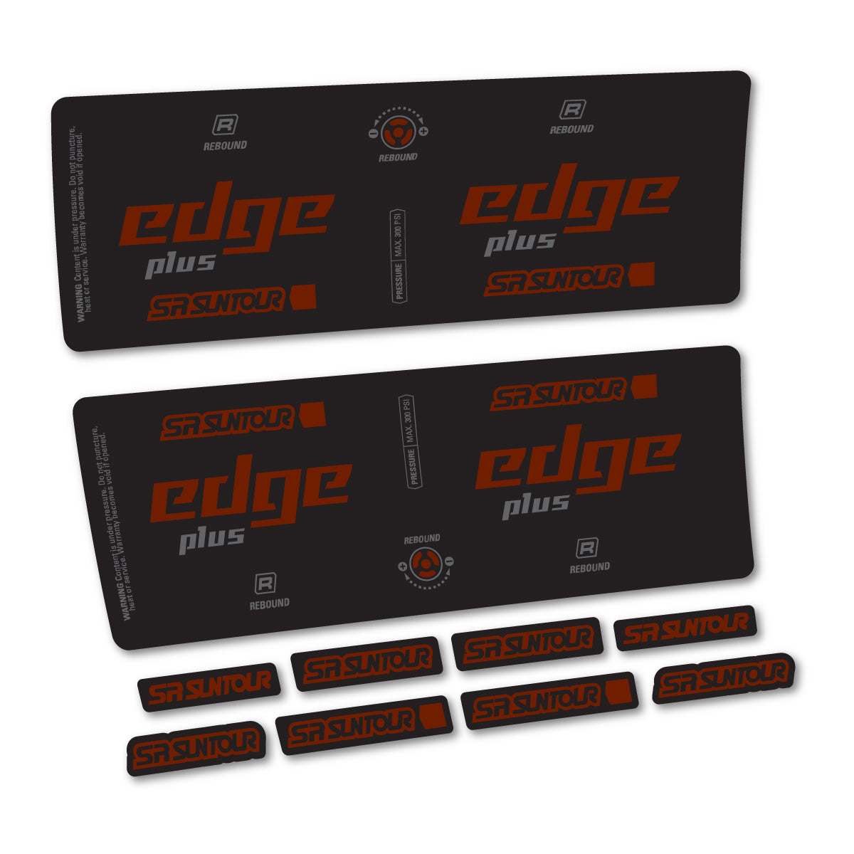 Compatible Stickers for SR Suntour Edge Plus R 2021-2025, Shock Absorber vinyl decals - Brown