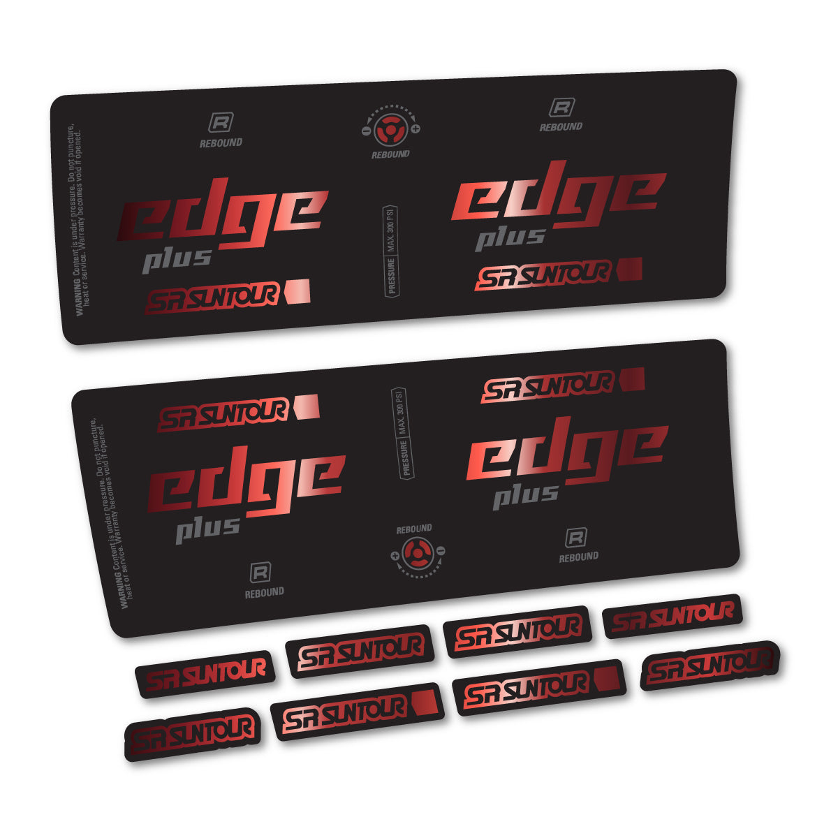 Compatible Stickers for SR Suntour Edge Plus R 2021-2025, Shock Absorber vinyl decals - Copper
