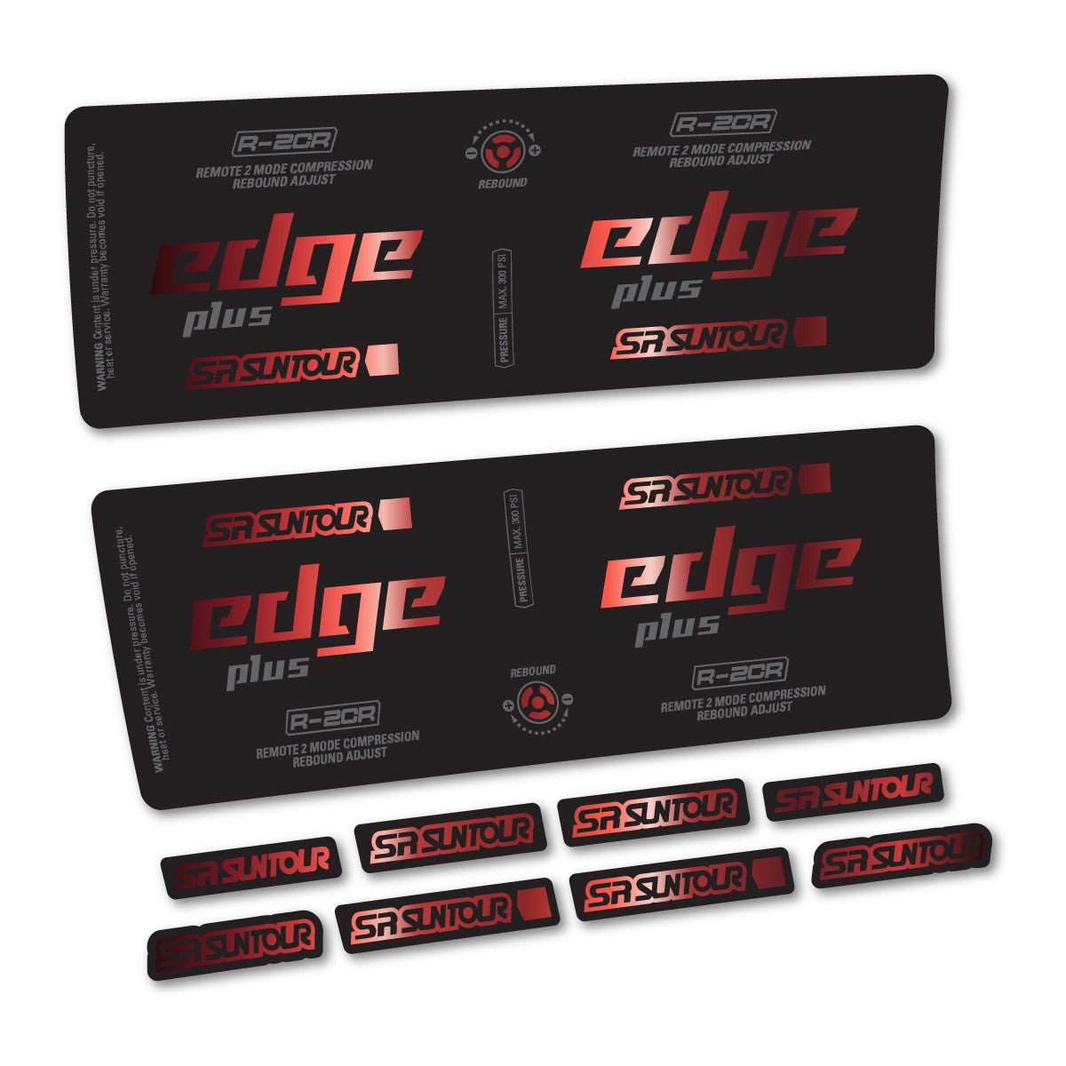 Compatible Stickers for SR Suntour Edge Plus R 2CR 2021-2025, Shock Absorber vinyl decals - Copper
