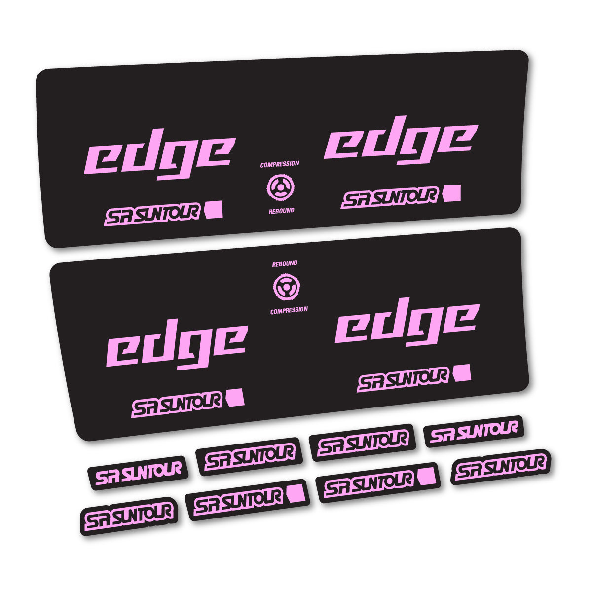 Compatible Stickers for SR Suntour Edge X LV RC 2024-2025, Shock Absorber vinyl decals - Light Lilac
