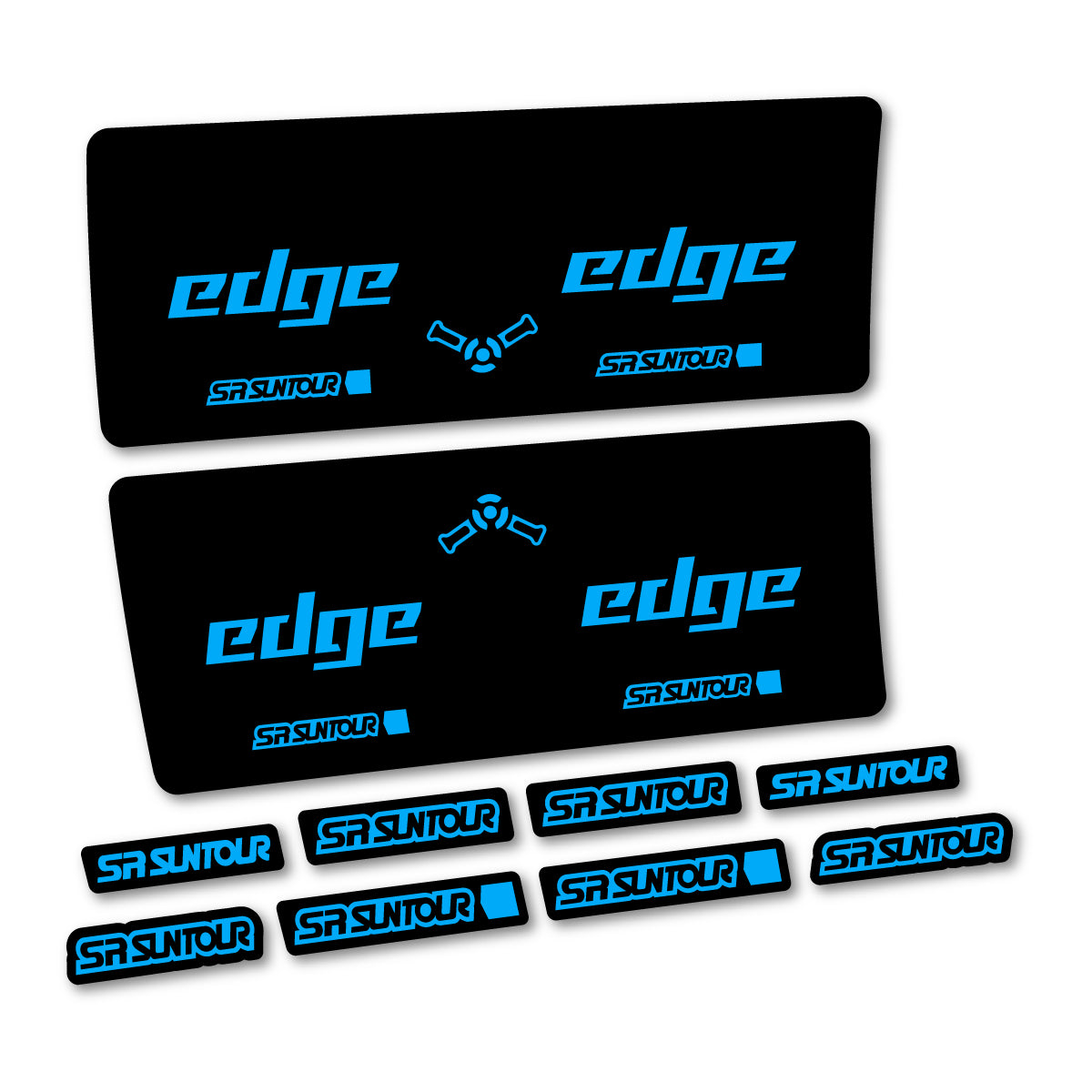 Compatible Stickers for SR Suntour Edge X SV 2CR 2024-2025, Shock Absorber vinyl decals - Light Blue