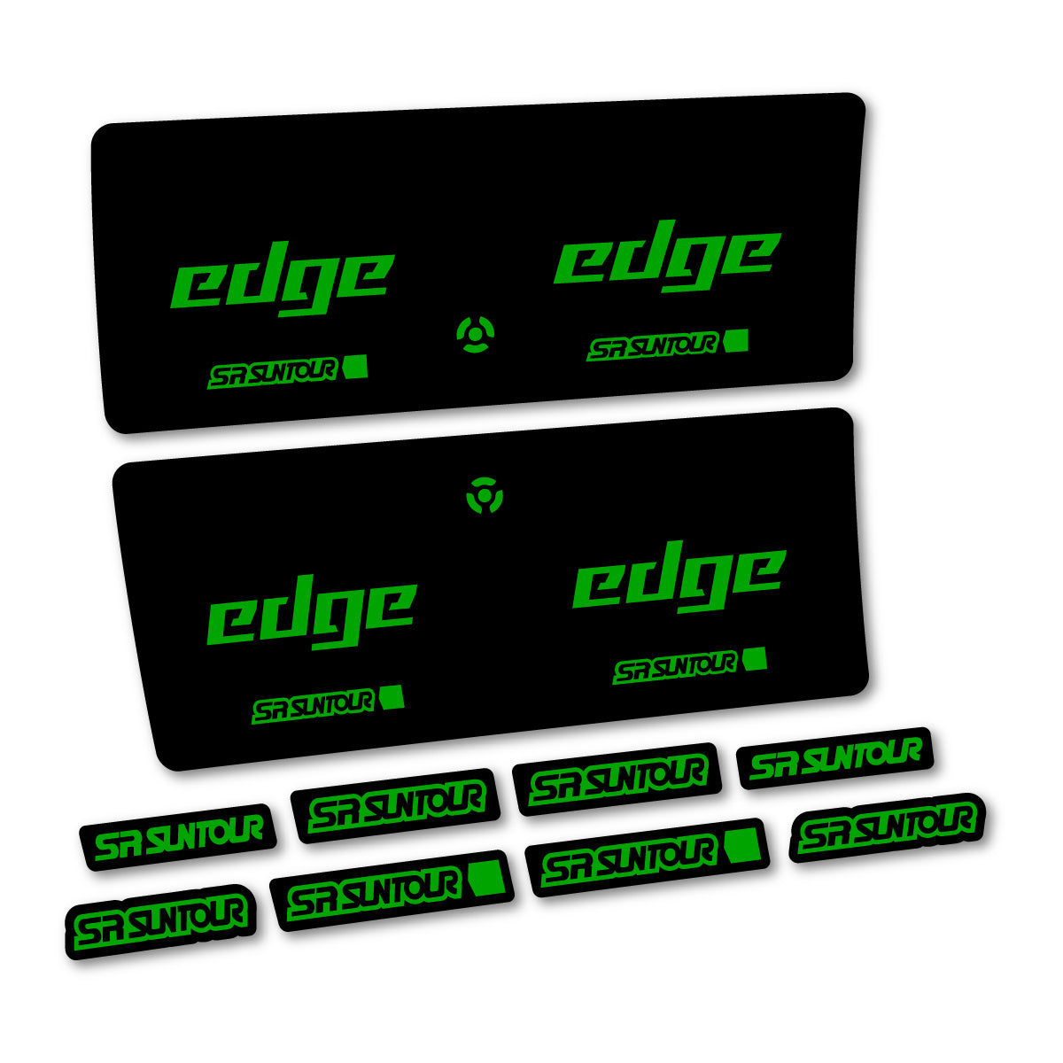 Compatible Stickers for SR Suntour Edge X SV R 2024-2025, Shock Absorber vinyl decals - Green