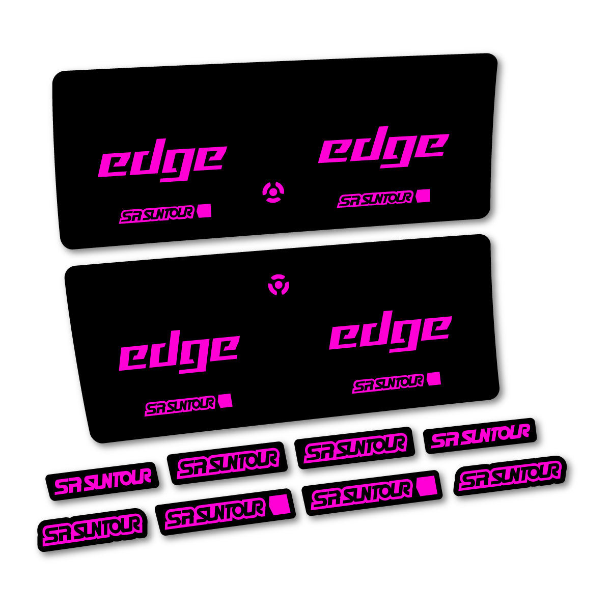 Compatible Stickers for SR Suntour Edge X SV R 2024-2025, Shock Absorber vinyl decals - Fuchsia Neon