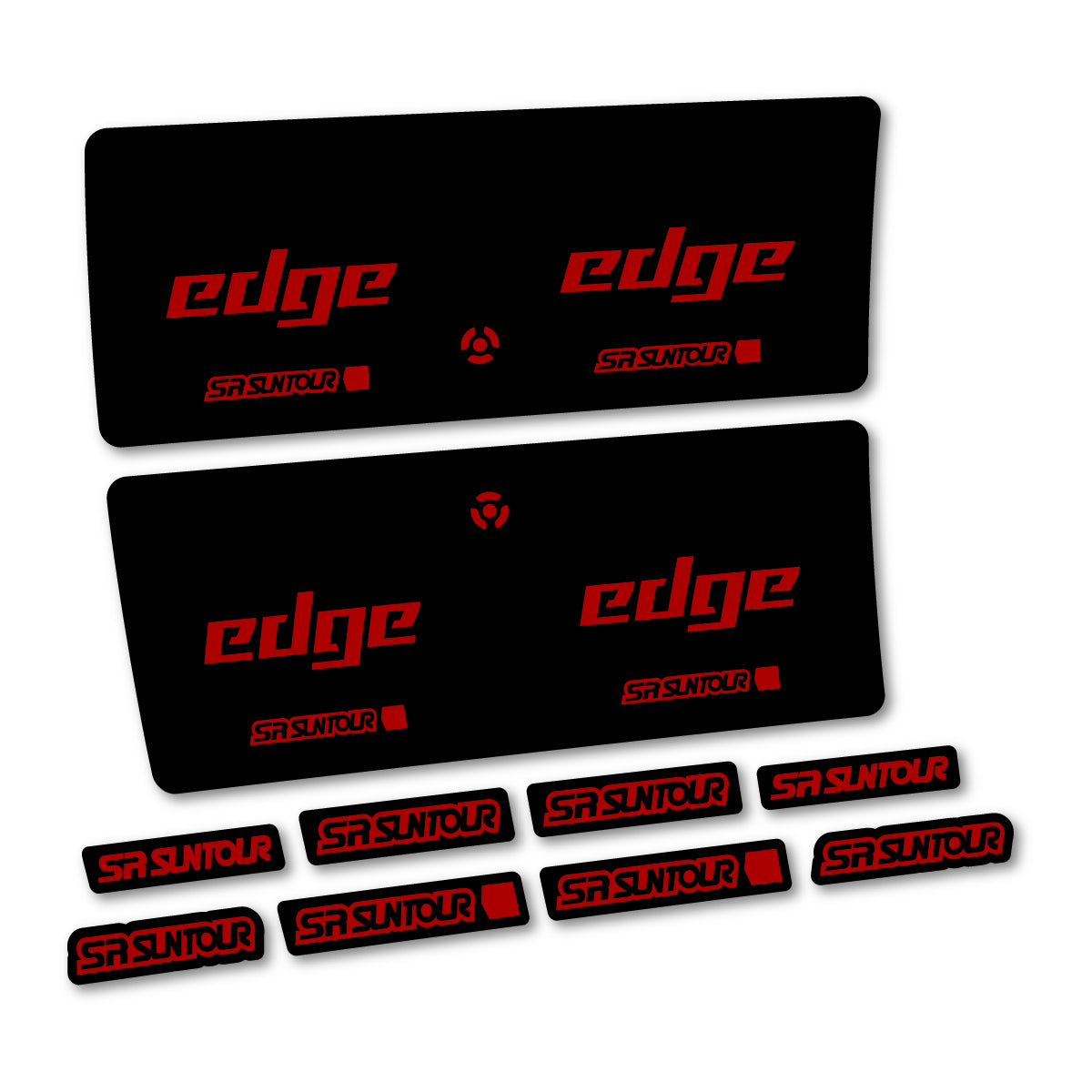 Compatible Stickers for SR Suntour Edge X SV R 2CR 2024-2025, Shock Absorber vinyl decals - Dark Red