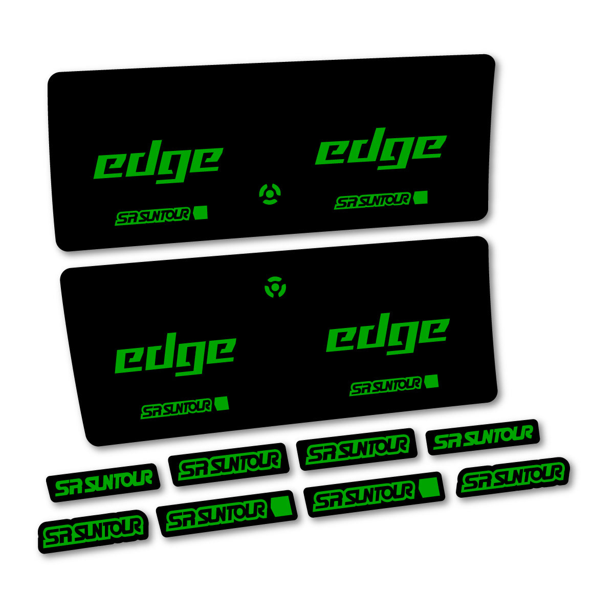 Compatible Stickers for SR Suntour Edge X SV R 2CR 2024-2025, Shock Absorber vinyl decals - Green