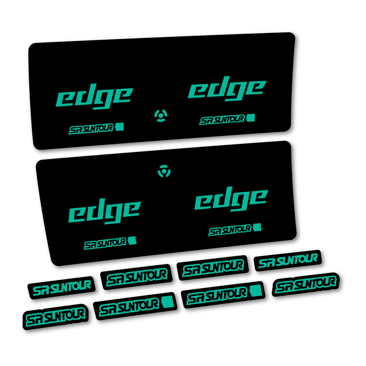 Compatible Stickers for SR Suntour Edge X SV R 2CR 2024-2025, Shock Absorber vinyl decals - Green Turquoise