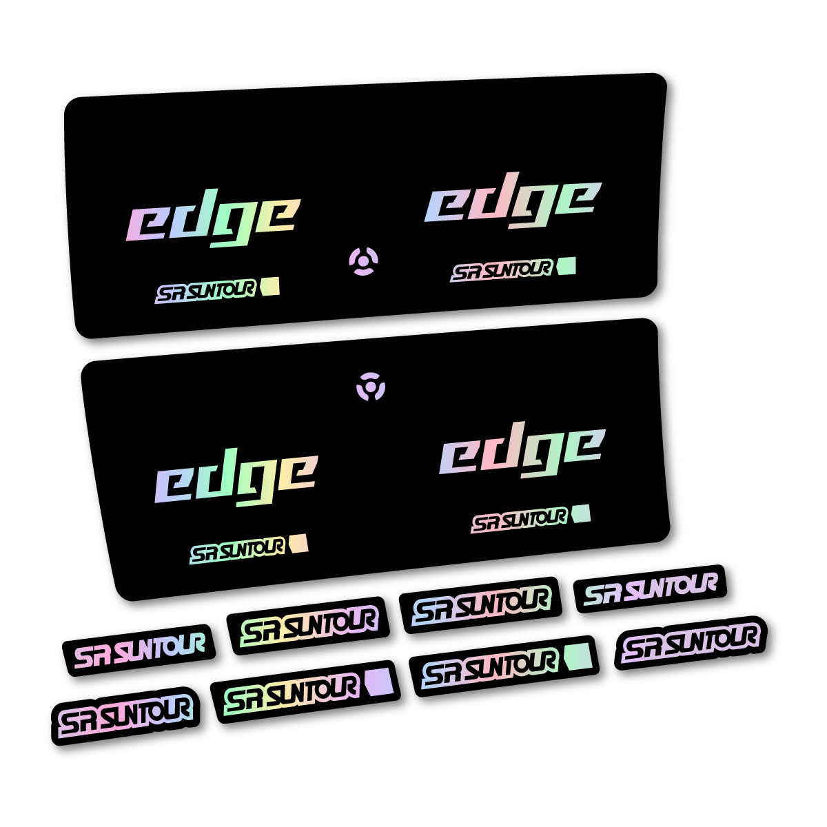 Compatible Stickers for SR Suntour Edge X SV R 2CR 2024-2025, Shock Absorber vinyl decals - Hollographic