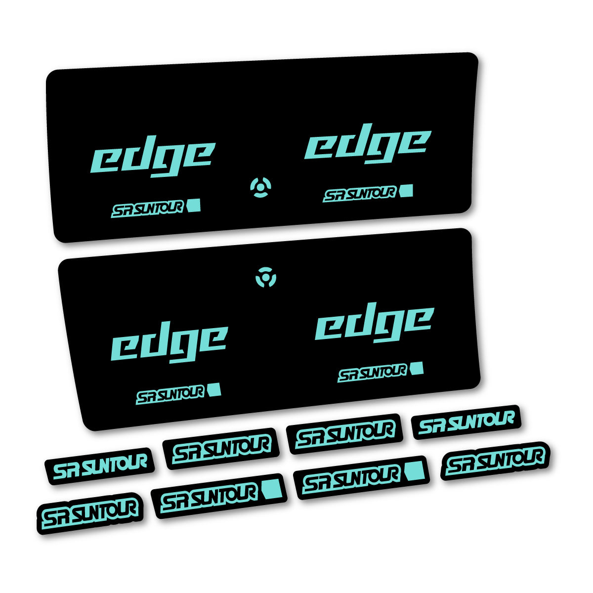 Compatible Stickers for SR Suntour Edge X SV R 2CR 2024-2025, Shock Absorber vinyl decals - Blue Green