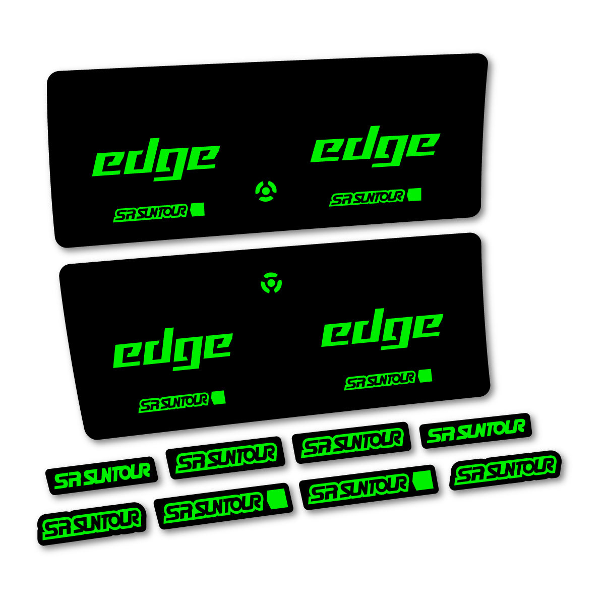 Compatible Stickers for SR Suntour Edge X SV R 2CR 2024-2025, Shock Absorber vinyl decals - Neon Green