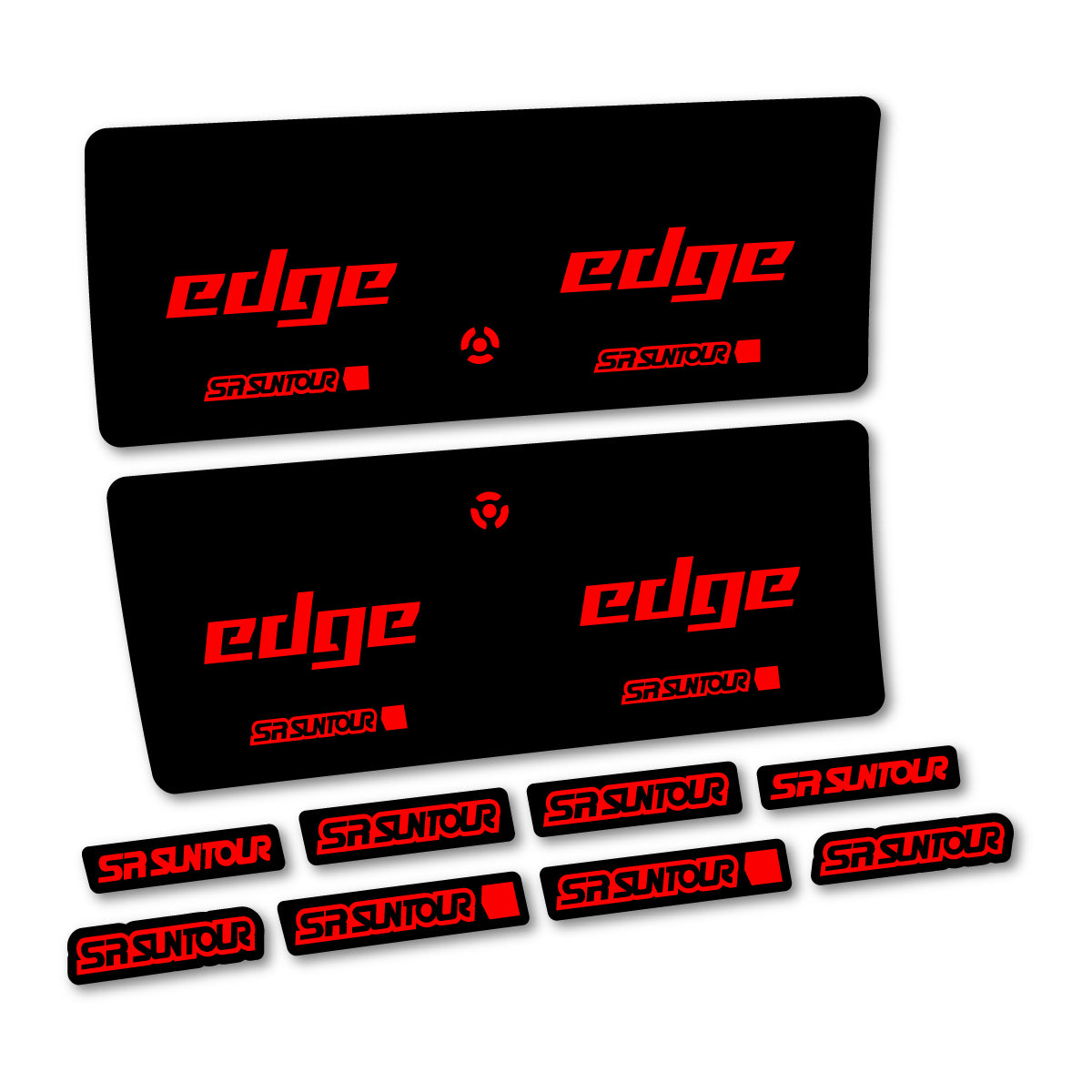 Compatible Stickers for SR Suntour Edge X SV R 2CR 2024-2025, Shock Absorber vinyl decals - Orange Red