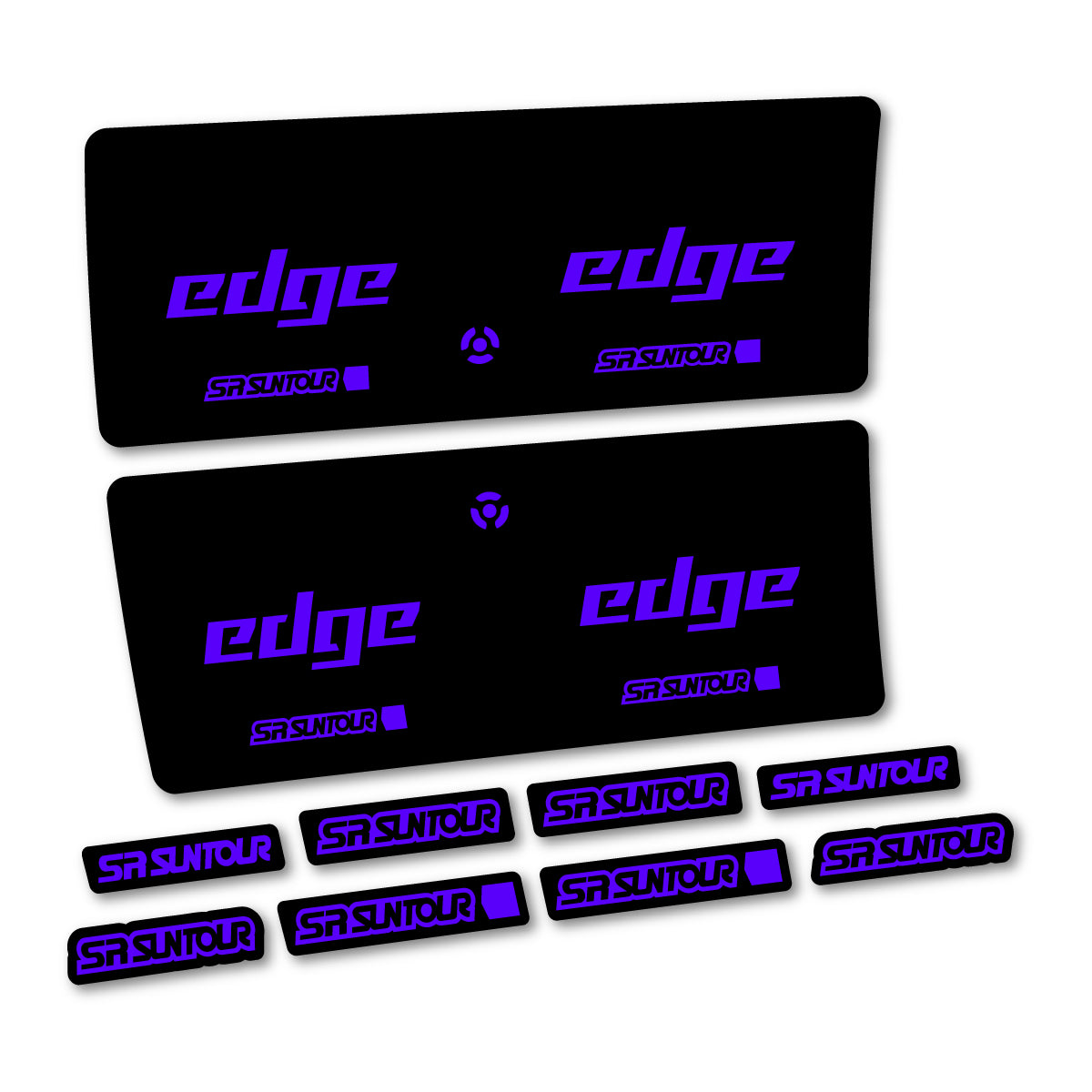 Compatible Stickers for SR Suntour Edge X SV R 2CR 2024-2025, Shock Absorber vinyl decals - Reflex Blue
