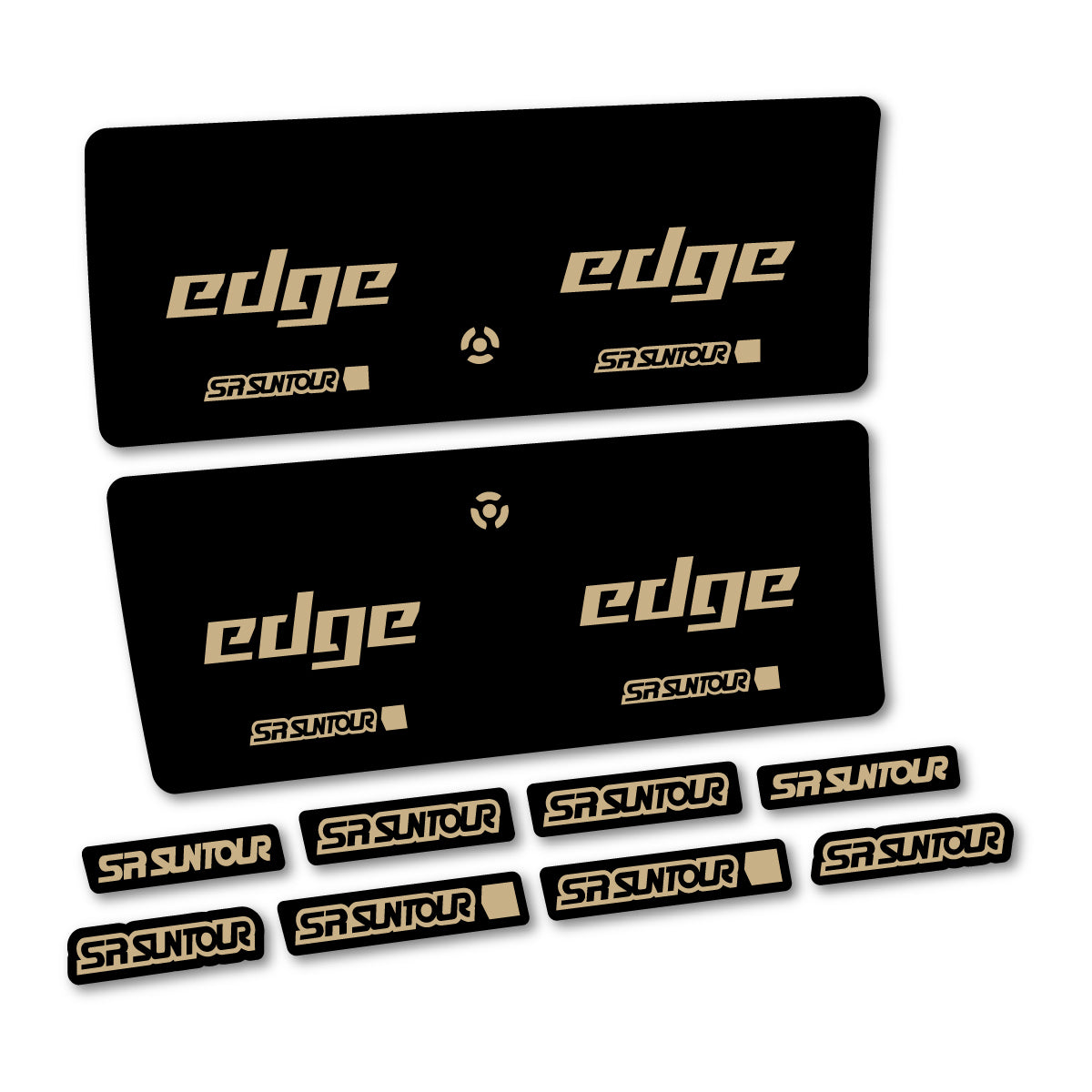 Compatible Stickers for SR Suntour Edge X SV R 2CR 2024-2025, Shock Absorber vinyl decals - Sand