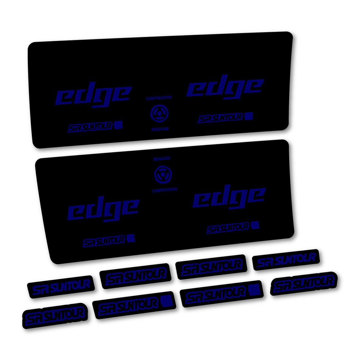 Compatible Stickers for SR Suntour Edge X SV RC 2024-2025, Shock Absorber vinyl decals - Scandinavian Blue