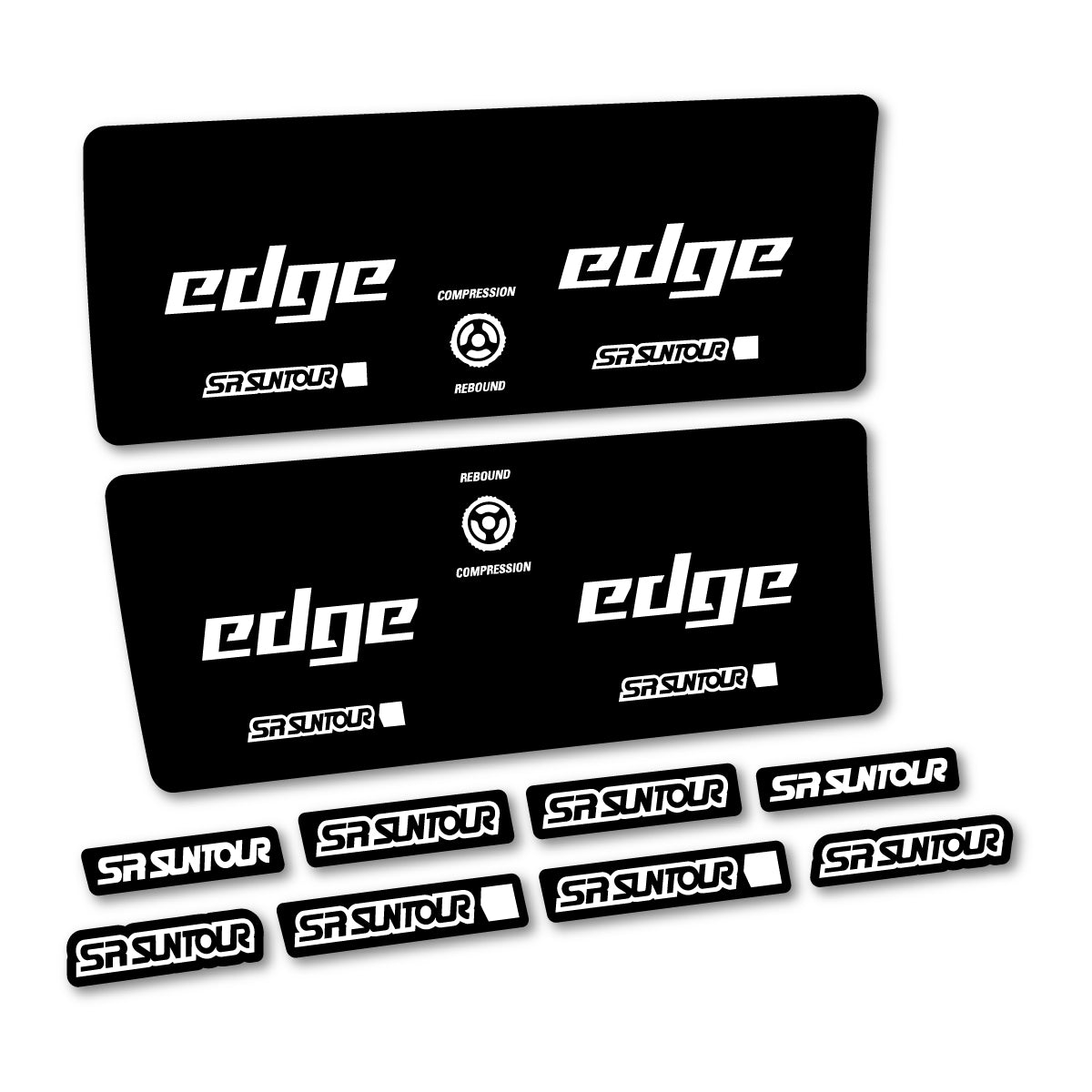 Compatible Stickers for SR Suntour Edge X SV RC 2024-2025, Shock Absorber vinyl decals - White