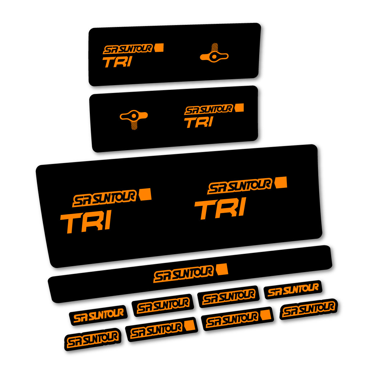 Compatible Stickers for SR Suntour TriAir LVN 3CR 2024-2025, Shock Absorber vinyl decals - Light Neon Orange