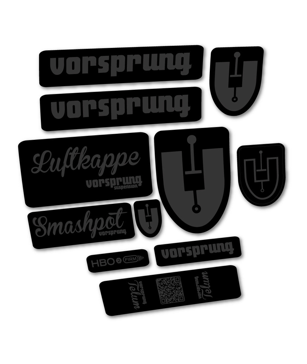 Compatible Stickers for Vorsprung Luftkappe, Fork vinyl decals - Very Dark Grey