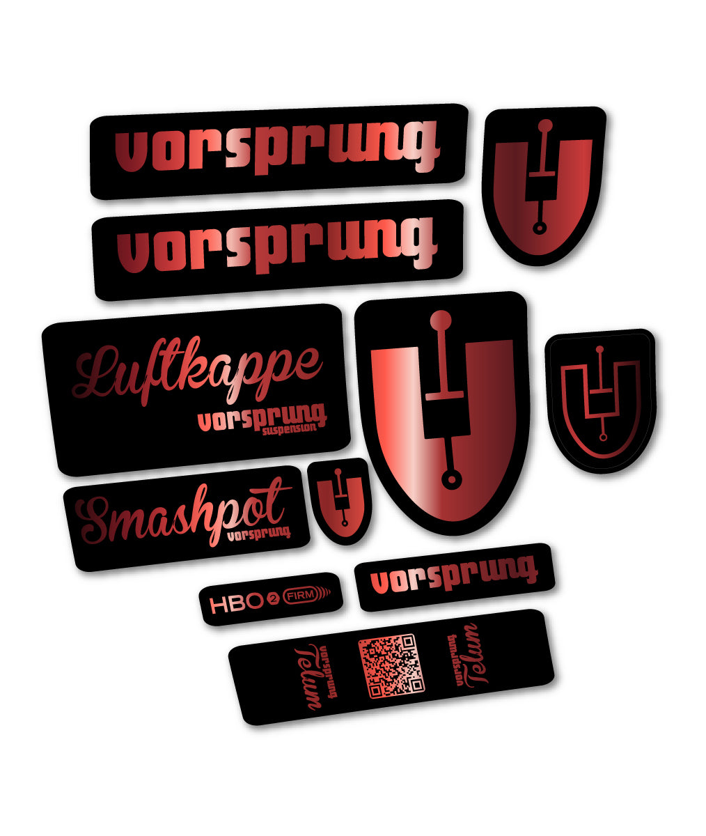 Compatible Stickers for Vorsprung Luftkappe, Fork vinyl decals - Copper