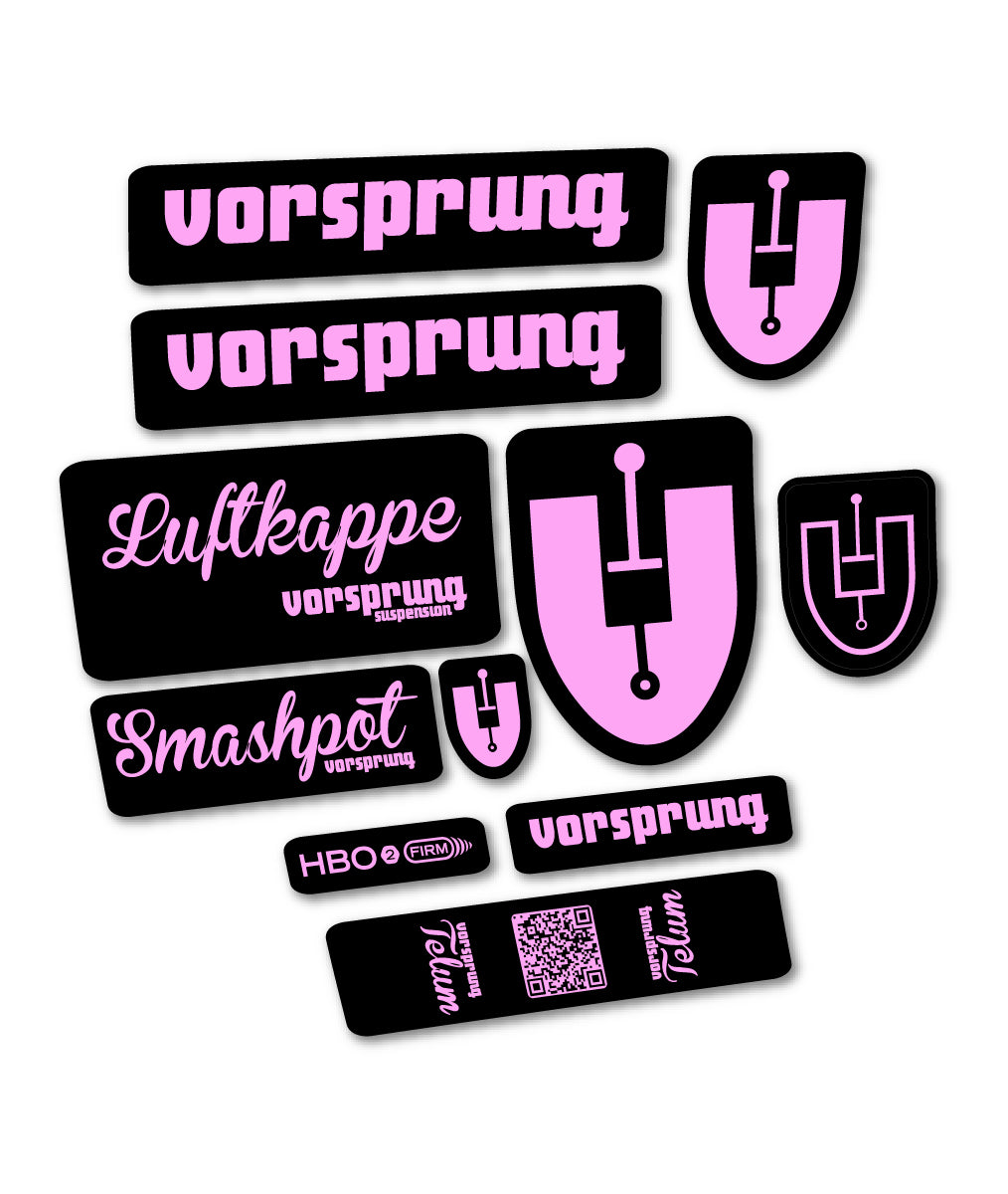 Compatible Stickers for Vorsprung Luftkappe, Fork vinyl decals - Light Lilac