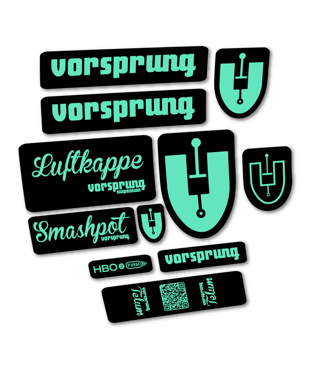 Compatible Stickers for Vorsprung Luftkappe, Fork vinyl decals - Mint