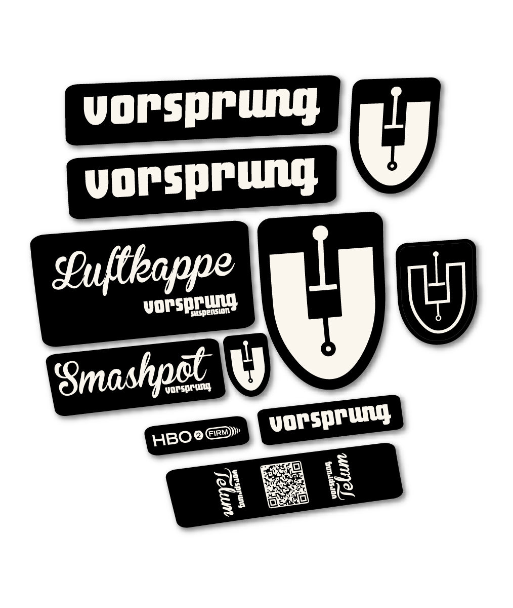 Compatible Stickers for Vorsprung Luftkappe, Fork vinyl decals - Bone White