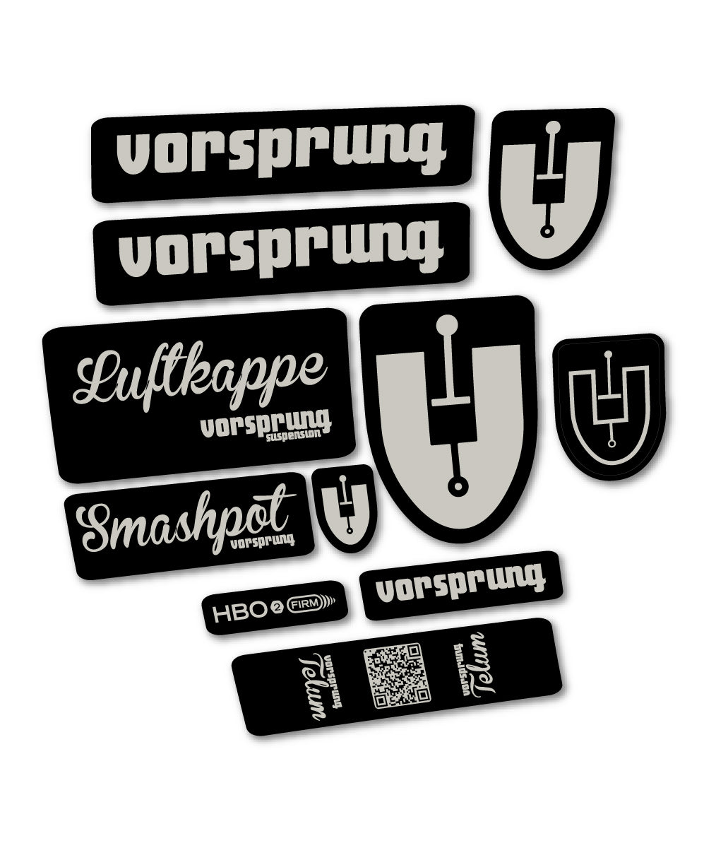 Compatible Stickers for Vorsprung Luftkappe, Fork vinyl decals - Light Grey