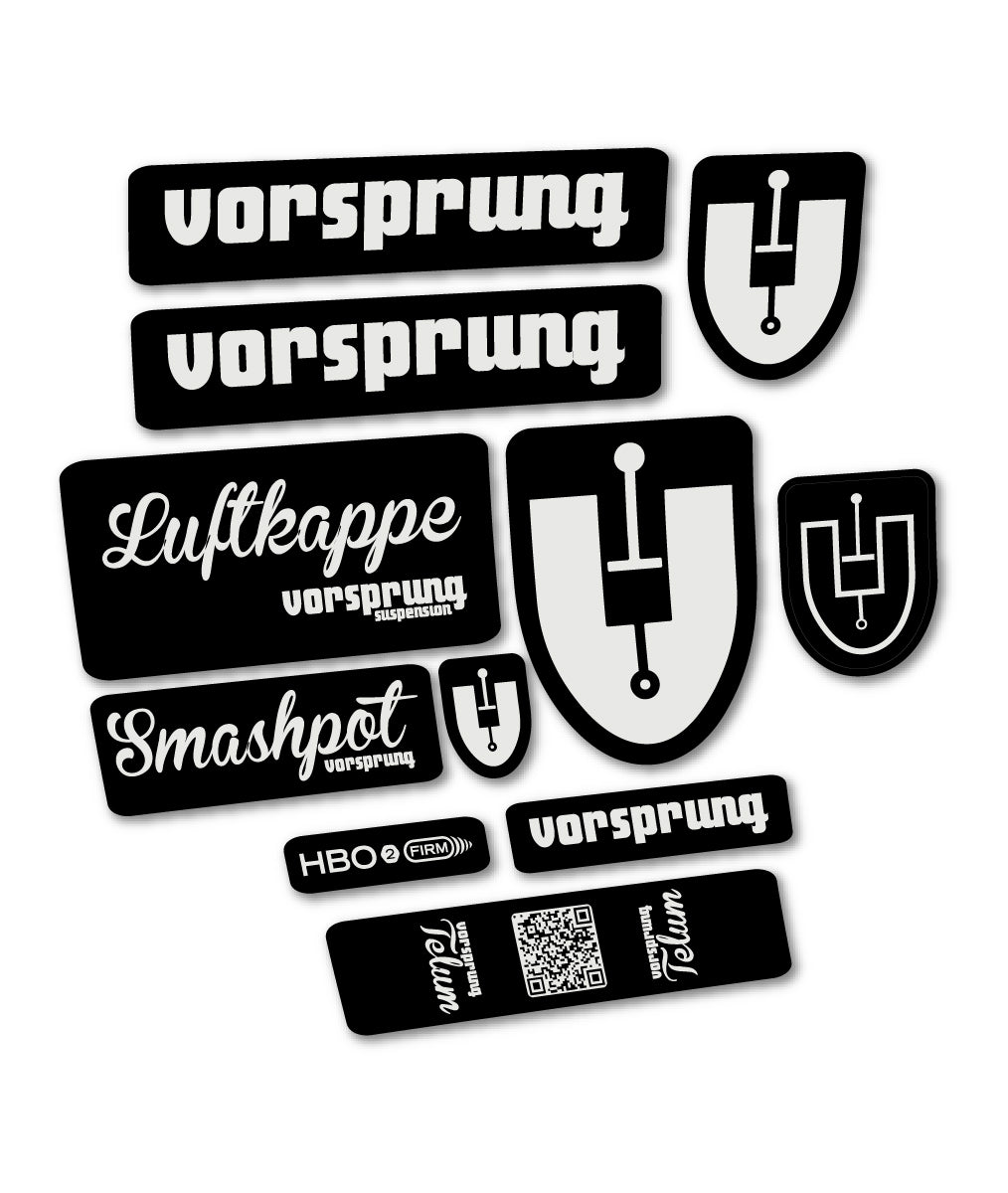 Compatible Stickers for Vorsprung Luftkappe, Fork vinyl decals - Pearl Grey