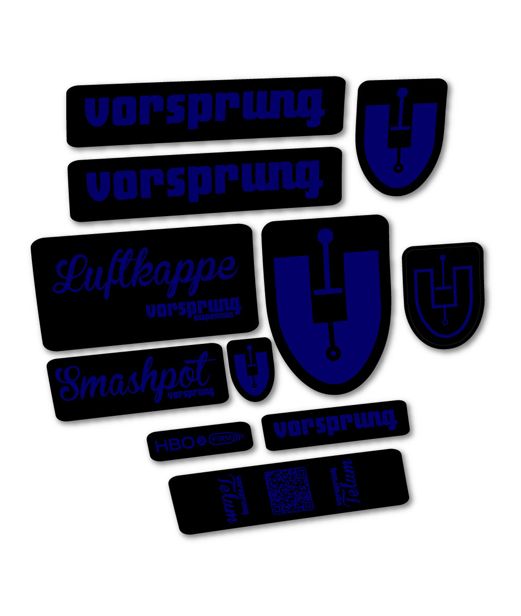 Compatible Stickers for Vorsprung Luftkappe, Fork vinyl decals - Scandinavian Blue