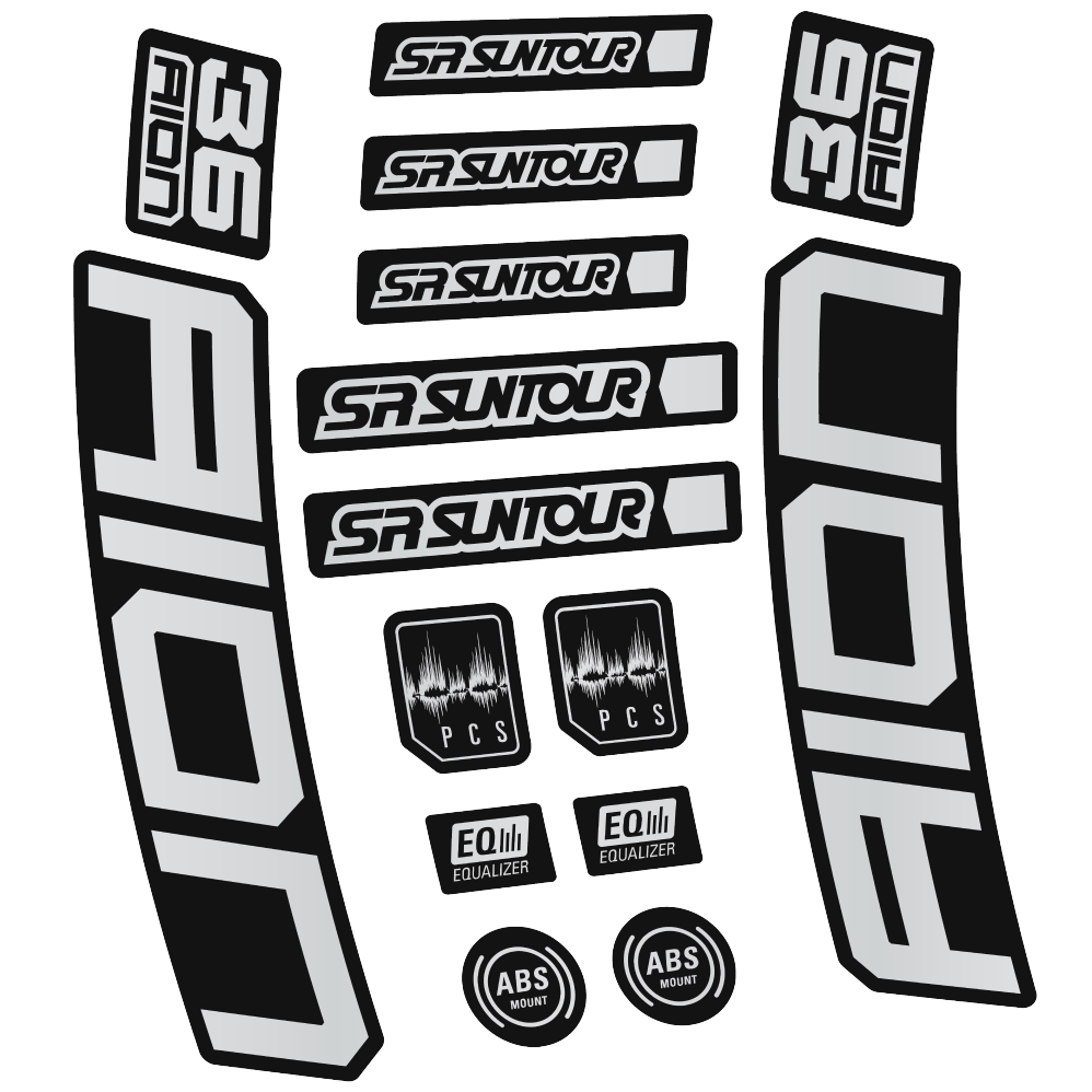 Decal SR Suntour Aion 36 Boost White, Fork 29, bike sticker vinyl