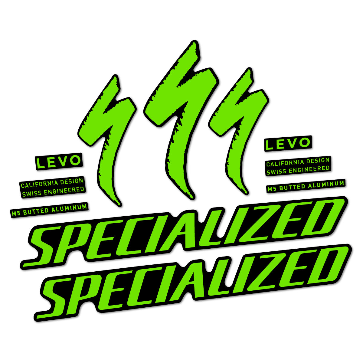 Compatible Stickers for Specialized Levo Gen 4 Alloy 2025-2026, Frame vinyl decals - Apple Green