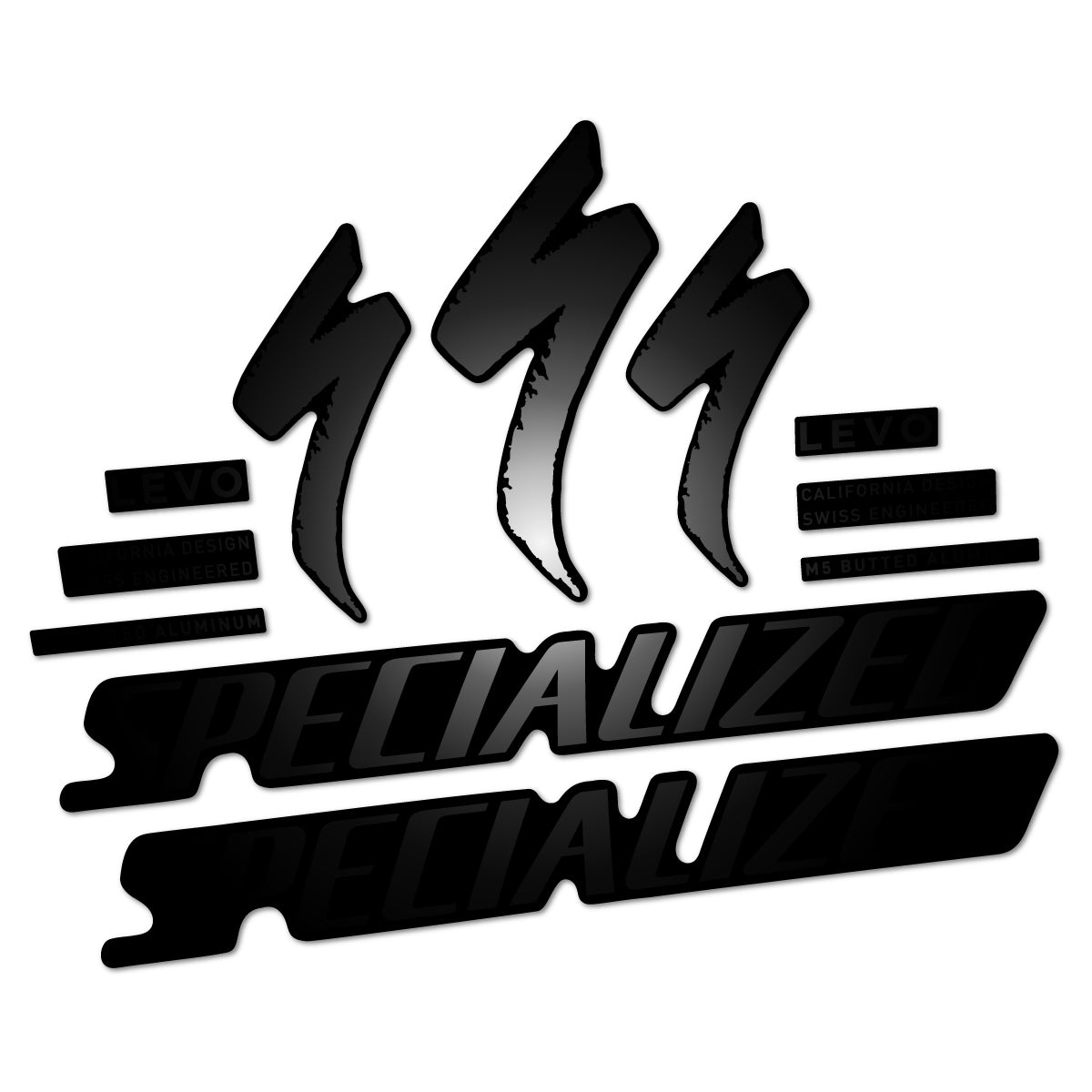 Compatible Stickers for Specialized Levo Gen 4 Alloy 2025-2026, Frame vinyl decals - Black